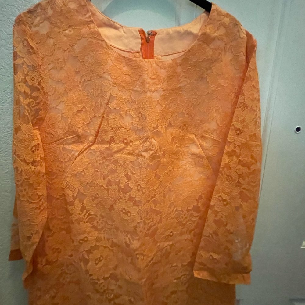 Chic Lace Maxi Dress in Vibrant Orange